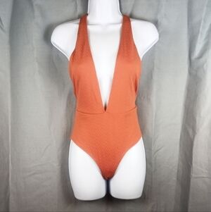 FOREVER 21 One-Piece Swimsuit, terra cotta, size S